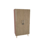 Armoire 2 portes Lagune - l. 95 x h. 180,8 x pr. 56,9 cm - penderie