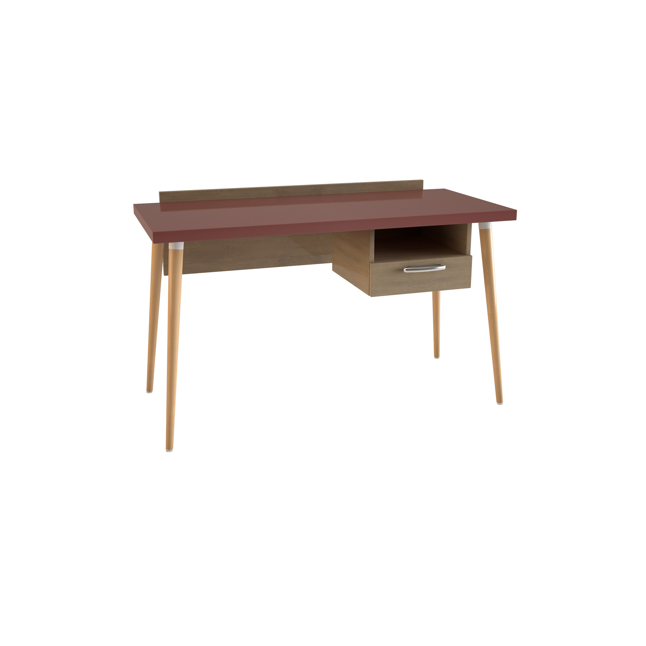 Bureau avec 1 tiroir et 1 niche - Lagune - l. 130 x pr. 58 cm