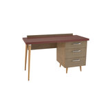 Bureau avec caisson 3 tiroirs - Lagune - l. 130 x pr. 58 cm