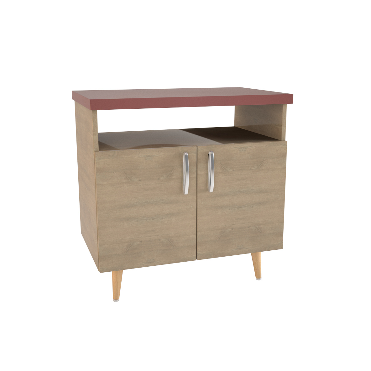 Meuble pour télévision - Lagune - l. 80 x h. 78 x pr. 50 cm - 2 portes 1 niche