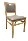 Chaise rembourrée - Risto - assise et dossier textile enduit - 4 pieds bois