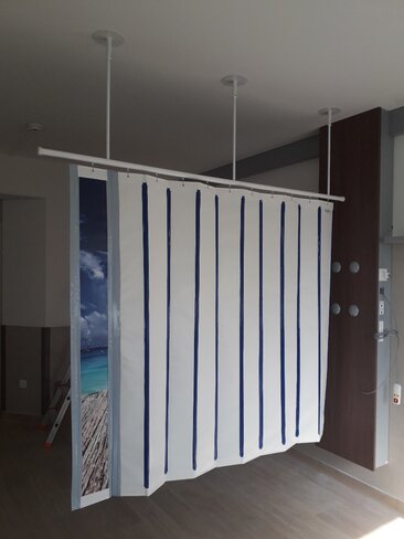 PARAVENT SUPENDU MED AGIVIR XS EASYCLIP 190 - 13 PANNEAUX - l : 215cm x h : 190cm