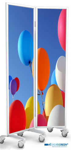 PARAVENT A ROULETTES SAM-RIGID 2 PANNEAUX RIGIDES - DECOR ENFANTSMEDICASCREEN
