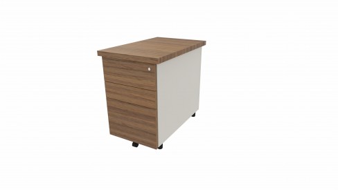 Caisson hauteur bureau placage bois/mélaminé Epure Manager - 2 tiroirs plats + 1 tiroir dossiers suspendus - pr. 80 cm