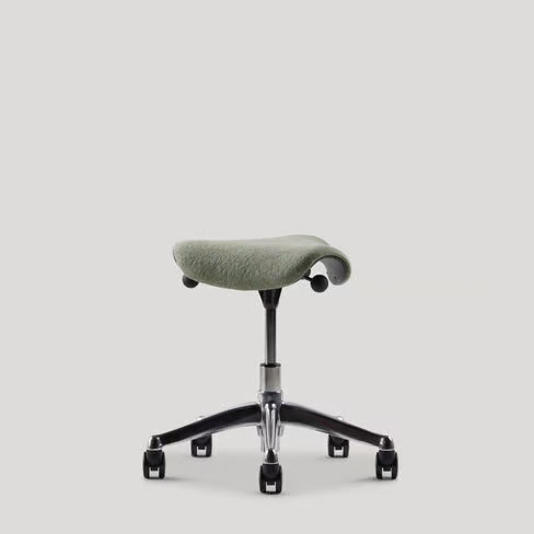 Tabouret assis/debout Pony - assise textile enduit - réglable en hauteur
