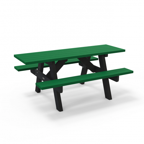 Table de pique-nique Forestier - PMR - lattes plastique recyclé - l. 200 cm – coloris Pigmentek