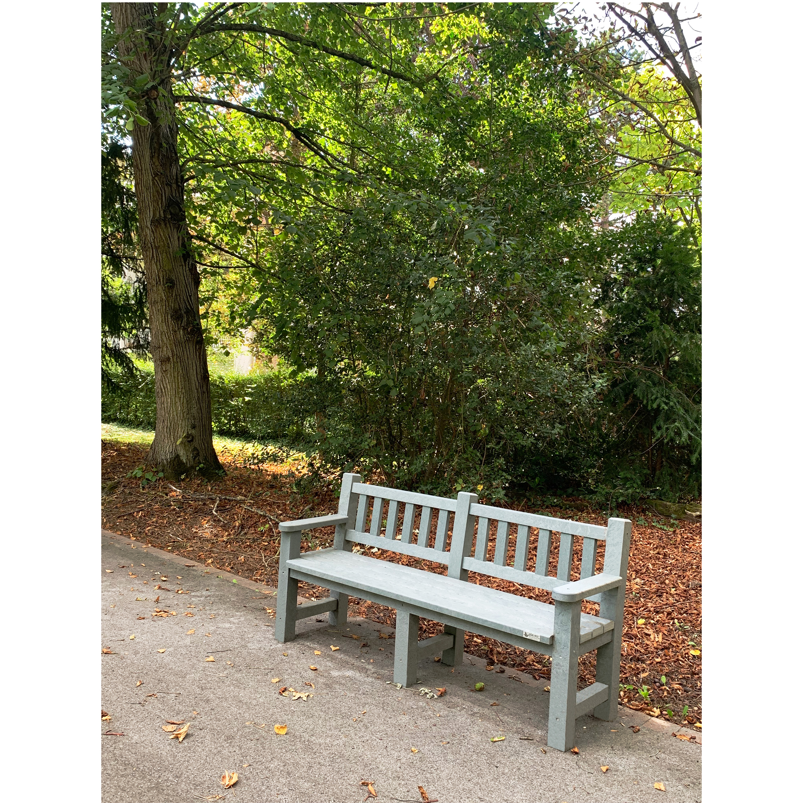 Banc Garden avec 2 accoudoirs – plastique recyclé – l. 184 cm – coloris standard