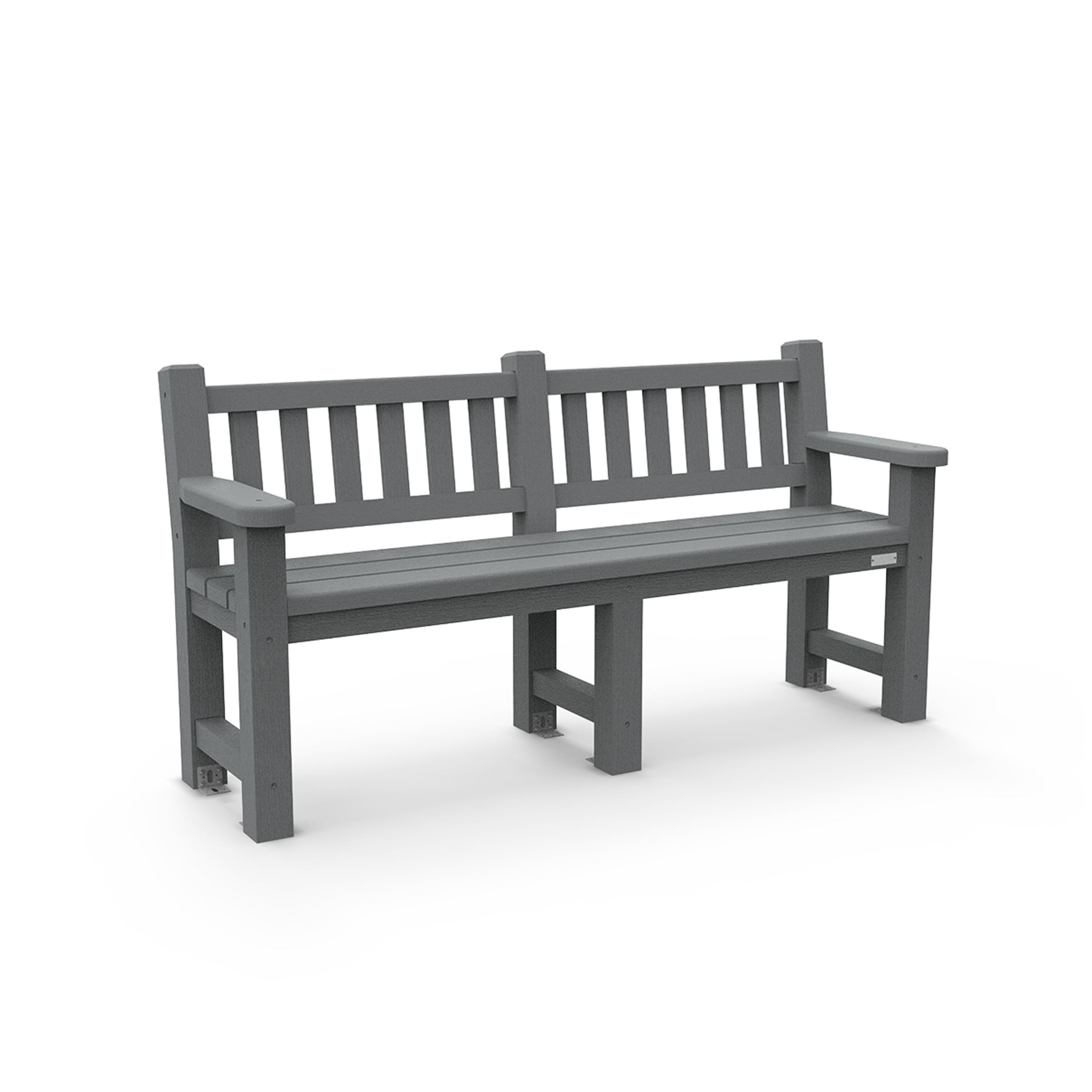 Banc Garden avec 2 accoudoirs – plastique recyclé – l. 184 cm – coloris standard