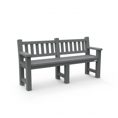 Banc Garden avec 2 accoudoirs – plastique recyclé – l. 184 cm – coloris standard