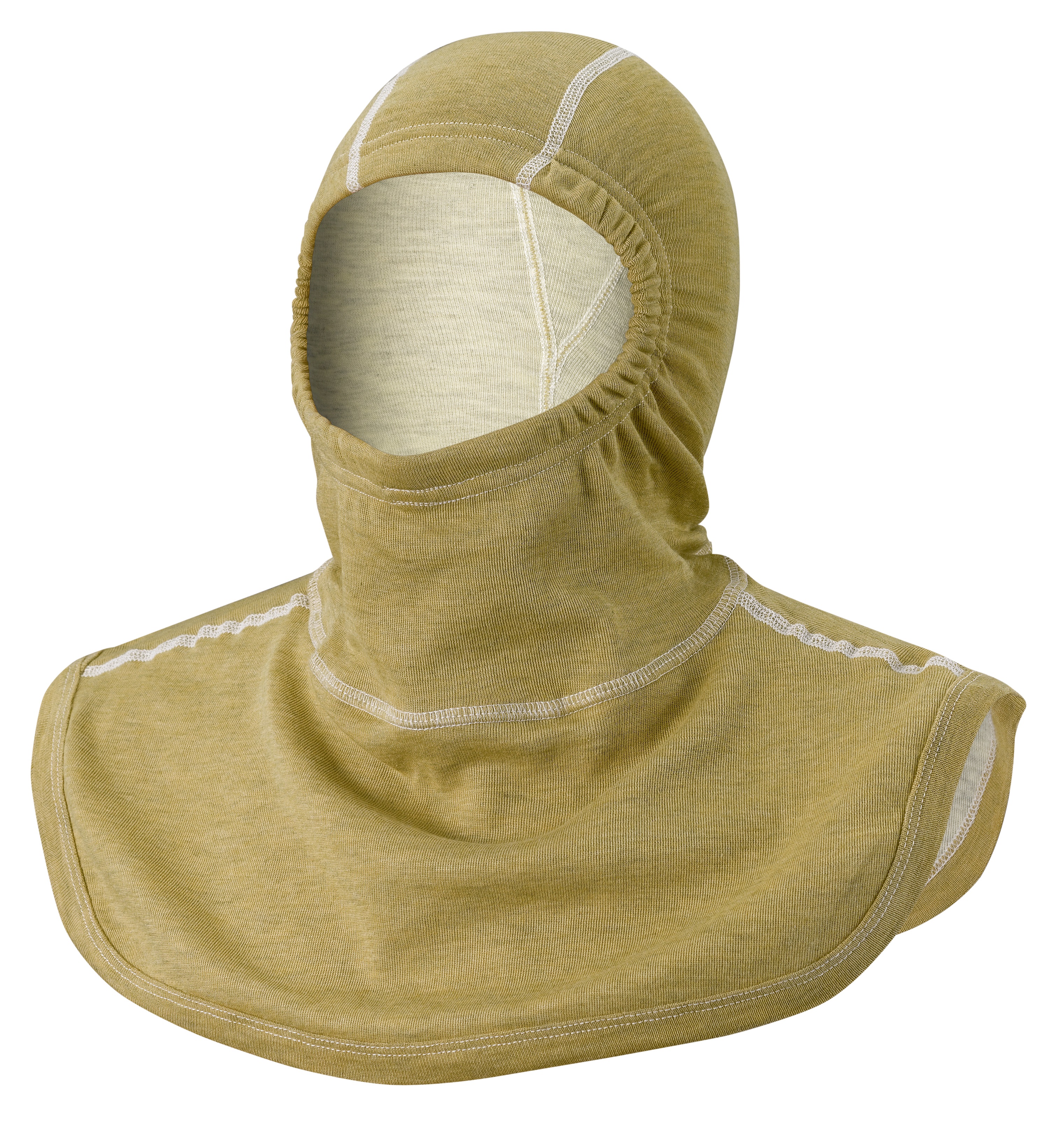 Cagoule sapeur pompier - double couche - jaune - rabat élastique
