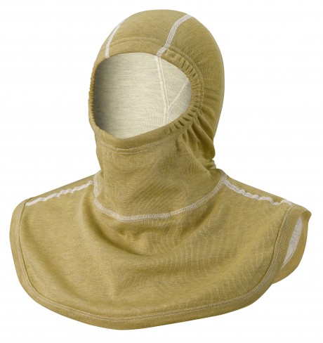 Cagoule sapeur pompier - double couche - jaune - rabat élastique