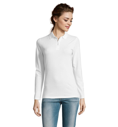 Polo manches longues femme - 100 % coton - 180 g/m2 - Taille du XS au 3XL