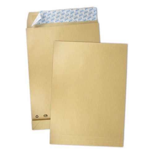 Sac à soufflet - 280 x 375 mm - kraft simple - 120 g/m² - bande de protection - boîte de 250