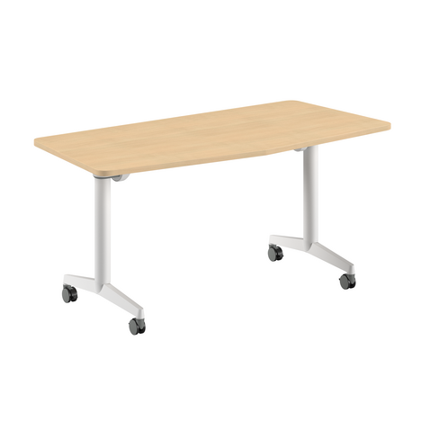 Table pliante Verb/Fliptop Twin - 160 x 70 cm - piétement mobile - plateau chevron mélaminé rabattable