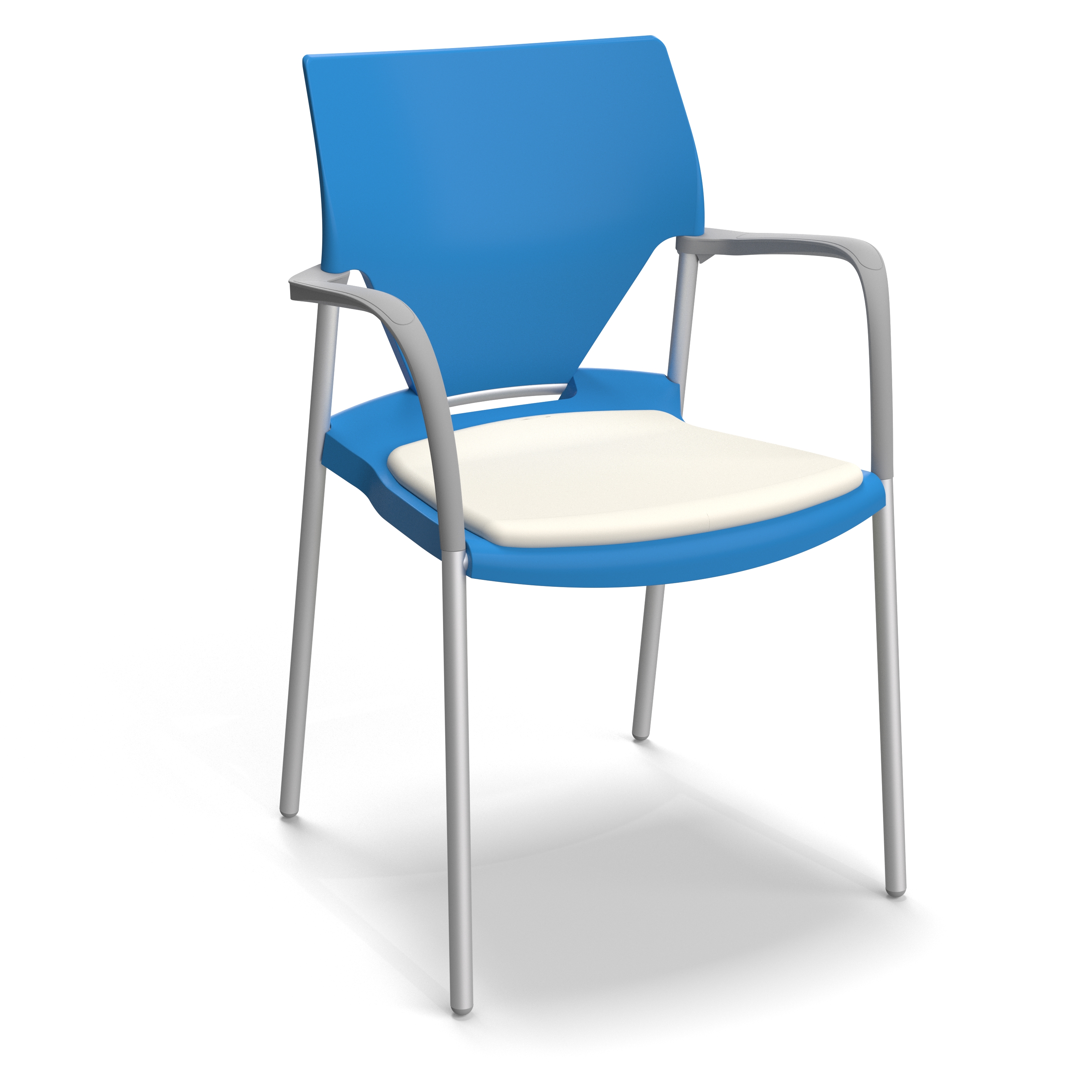 Fauteuil 4 pieds Ioko - polypropylène - placet d'assise textile enduit - piétement époxy - empilable