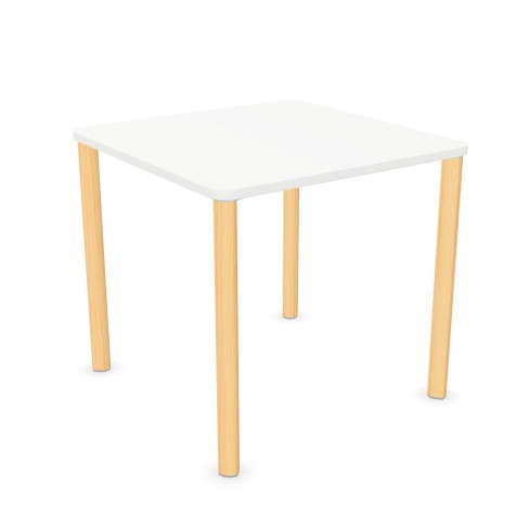 Table ARN 80 x 80 cm - 4 pieds bois