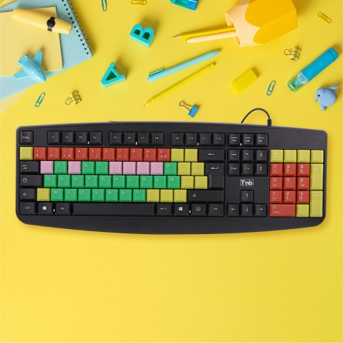 Clavier AZERTY filaire coloré pour enfants - TNB