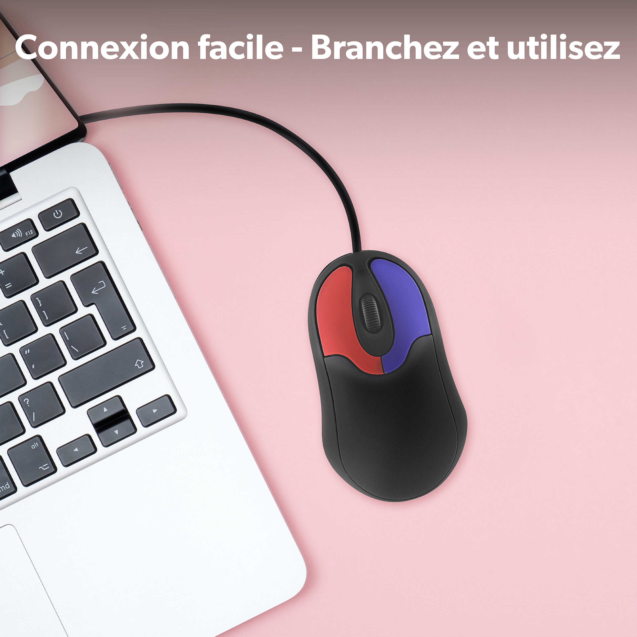 Souris filaire colorée pour enfant MKID2 TNB