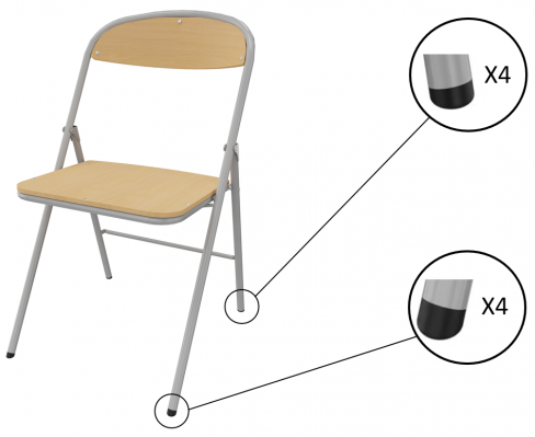 Embouts pour chaises Pleg et Nat - lot de 8