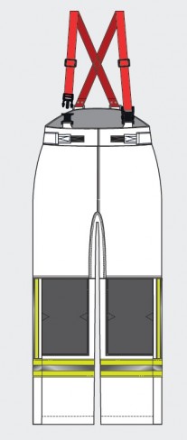 Surpantalon de protection multicouche avec réhausse dos - bleu marine - niveau 2 - en association pantalon TSI 50/50