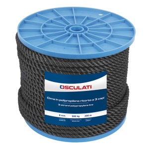 Cordage 3 torons polypropylène - Ø 16 mm - l. 100 m - bleu