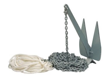Kit mouillage (ancre Britany - 14 kg, chaine - Ø 8 mm - l. 21 m, cordage - Ø 14 mm - l. 32 m)