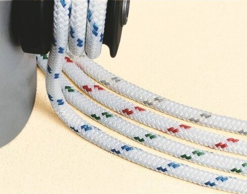 Drisse polyester - Ø 8 mm - l. 110 m - blanche/bleue