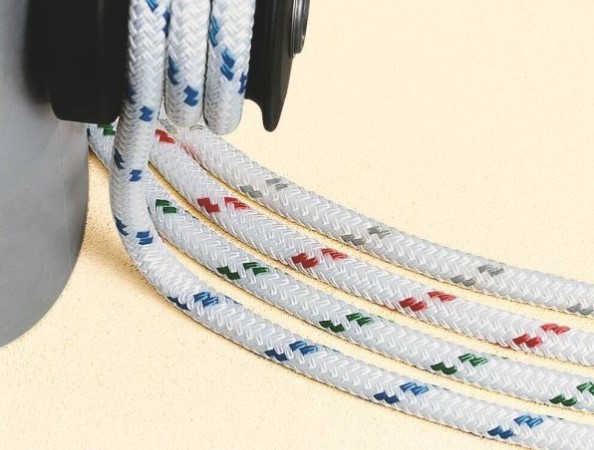Drisse polyester - Ø 10 mm - l. 110 m - blanche/bleue