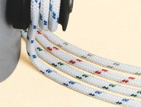 Drisse polyester - Ø 10 mm - l. 110 m - blanche/bleue