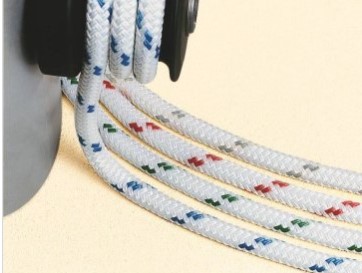 Drisse polyester - Ø 12mm - l. 110 m - blanche/bleue