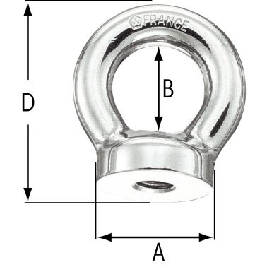Ecrou à oeil femelle Wichard inox 316L - Ø 10 mm -(lot de 5)