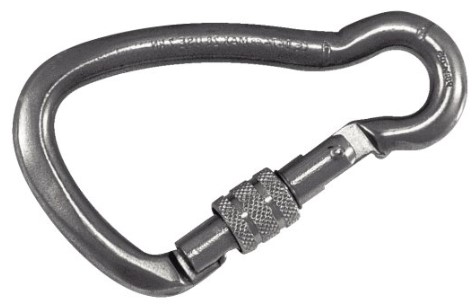 Mousquetons à vis inox asymétrique - (lot de 2)