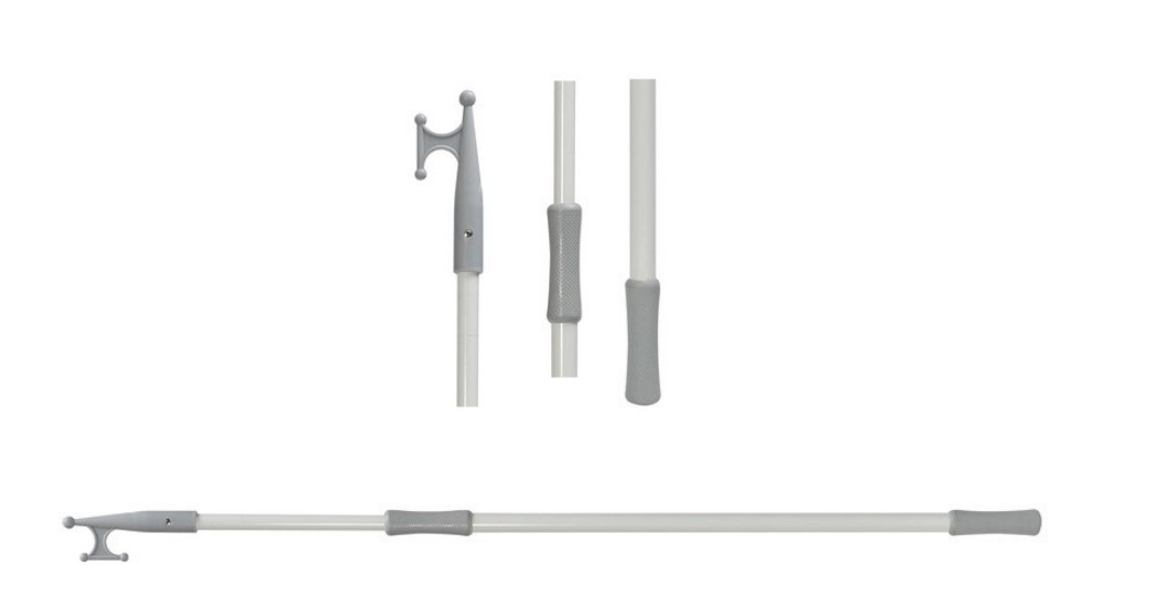 Gaffe téléscopique aluminium peint - l. 120-210 cm - blanche