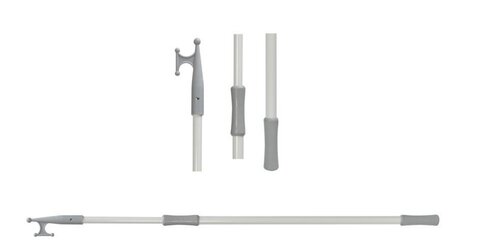 Gaffe téléscopique aluminium peint - l. 120-210 cm - blanche