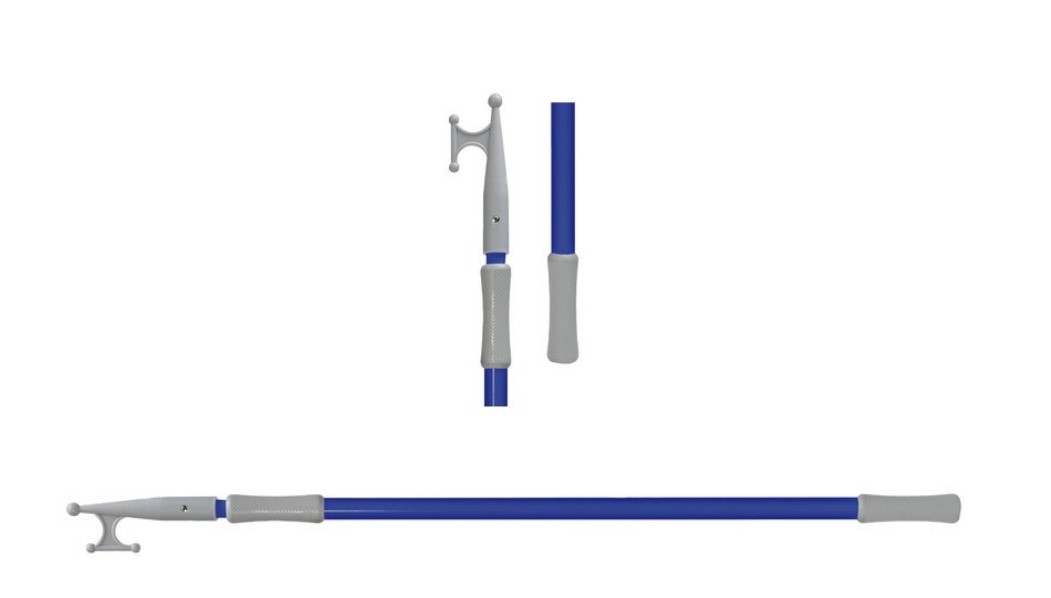 Gaffe téléscopique aluminium peint - l. 120-210 cm - bleue