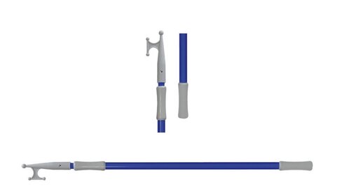 Gaffe téléscopique aluminium peint - l. 120-210 cm - bleue
