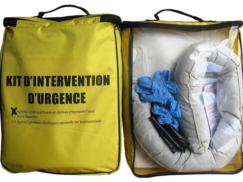 Kit antipollution hydrocarbures 22 l - Feuilles - boudin - sacs - gants