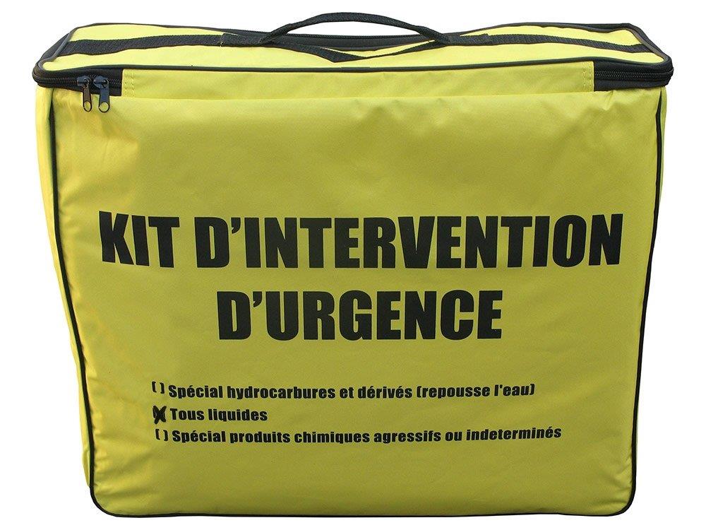 Kit antipollution tous liquides et produits chimiques 22 l - Feuilles - boudin - sacs - gants