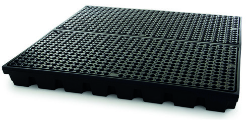 Plancher de rétention avec caillebotis - 240 l - 1600 x 1600 x 150 mm