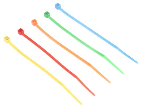Colliers serre-câbles RS PRO - 2,5 x 100 mm - 5 couleurs - (Assortiment de 250)