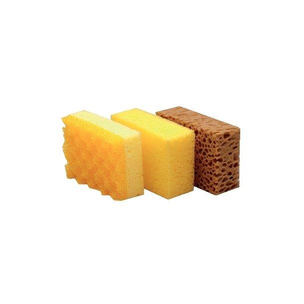 Lot de 3 éponges : grattage - lavage - rinçage