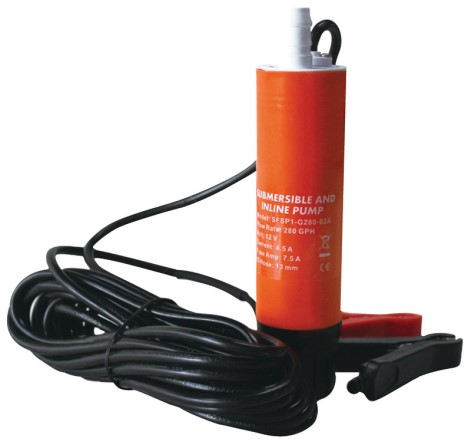 Pompe de transfert centrifuge immergée eau / gasoil - 12 V