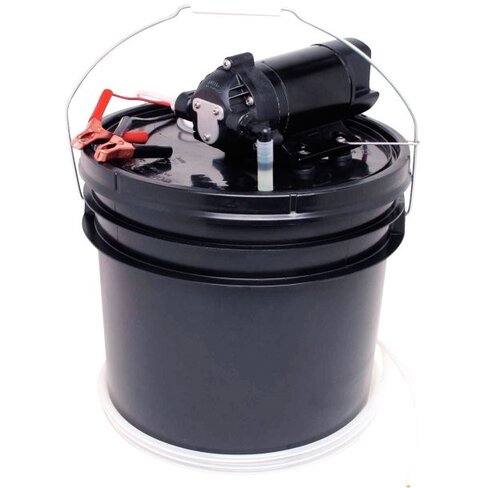 Ensemble pompe de vidange avec container et kit de tuyaux - 12 V