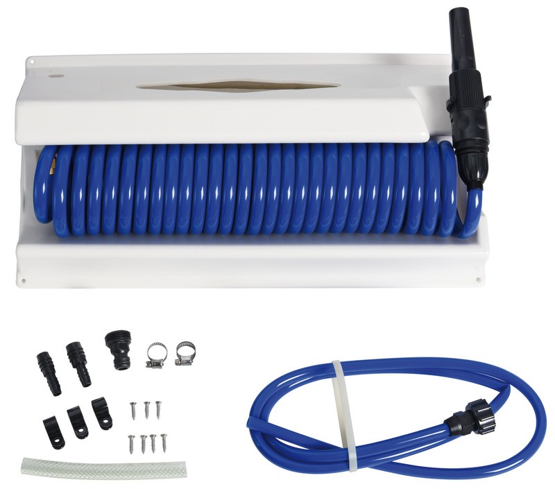 Conteneur pour tuyau d'eau spirale