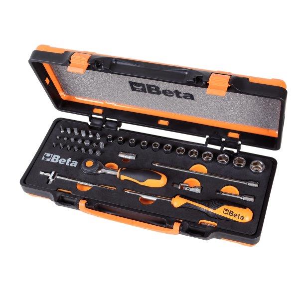 Coffret métallique 11 douilles 6 pans + 20 embouts visseuse + 7 accessoires