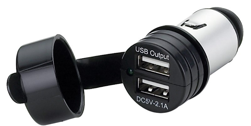 Double prise USB avec capuchon étanche - 12 V