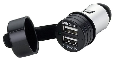 Double prise USB avec capuchon étanche - 12 V