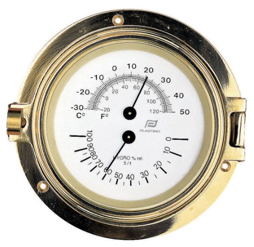 Thermomètre hygromètre 4'' laiton