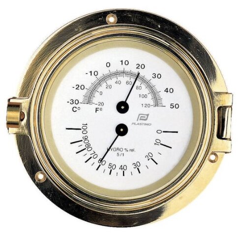 Thermomètre hygromètre 4'' laiton