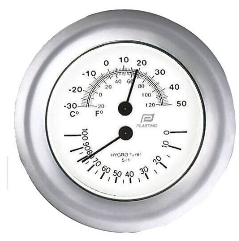 Thermomètre hygromètre 4'' chromage mat